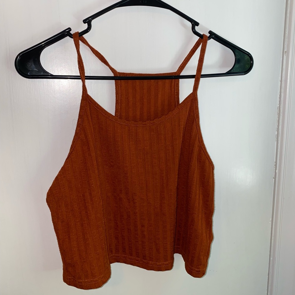 Burnt orange crop top, perfect for Fall